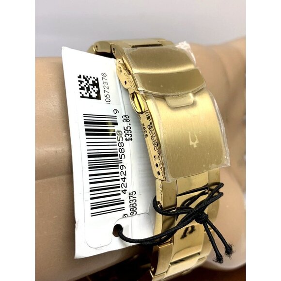 Bulova Men's Watch 98B375 Quartz Black Dial Date Gold Stainless Steel 43… - Picture 11 of 13